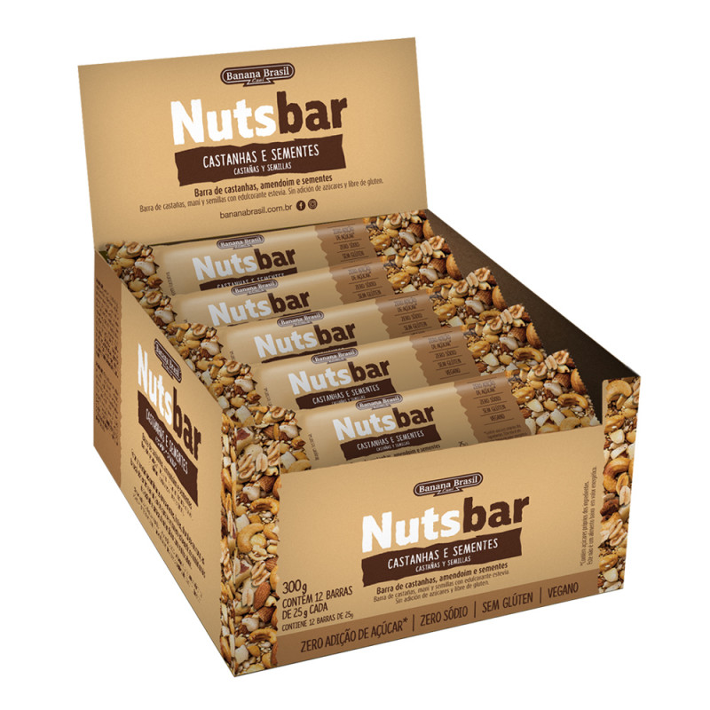 Nutsbar castanhas e sementes vegano (12 unidades)